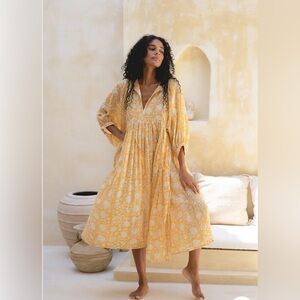 Daughters if India Kyra Midi Dress color Tumeric